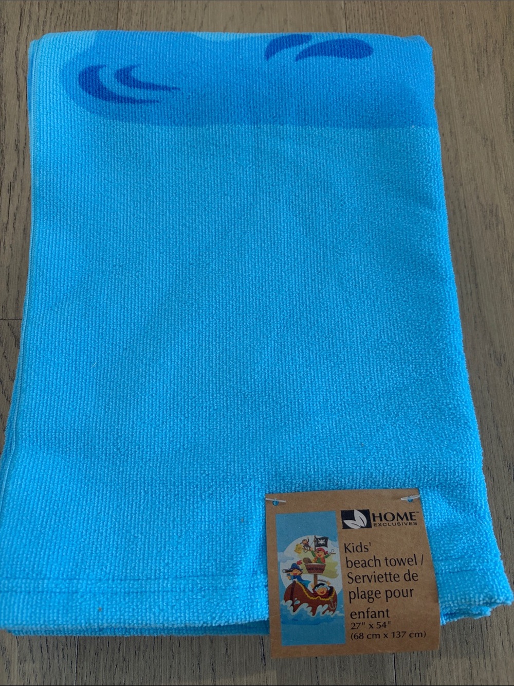 Home Essentials Kids' Blue Beach Towel - Soft Cotton